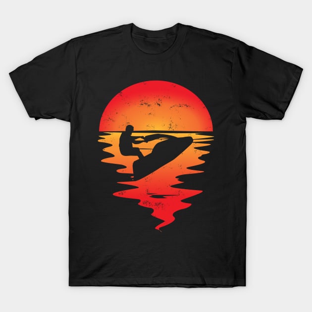 Jet Ski Sunset Design T-Shirt by echopark12